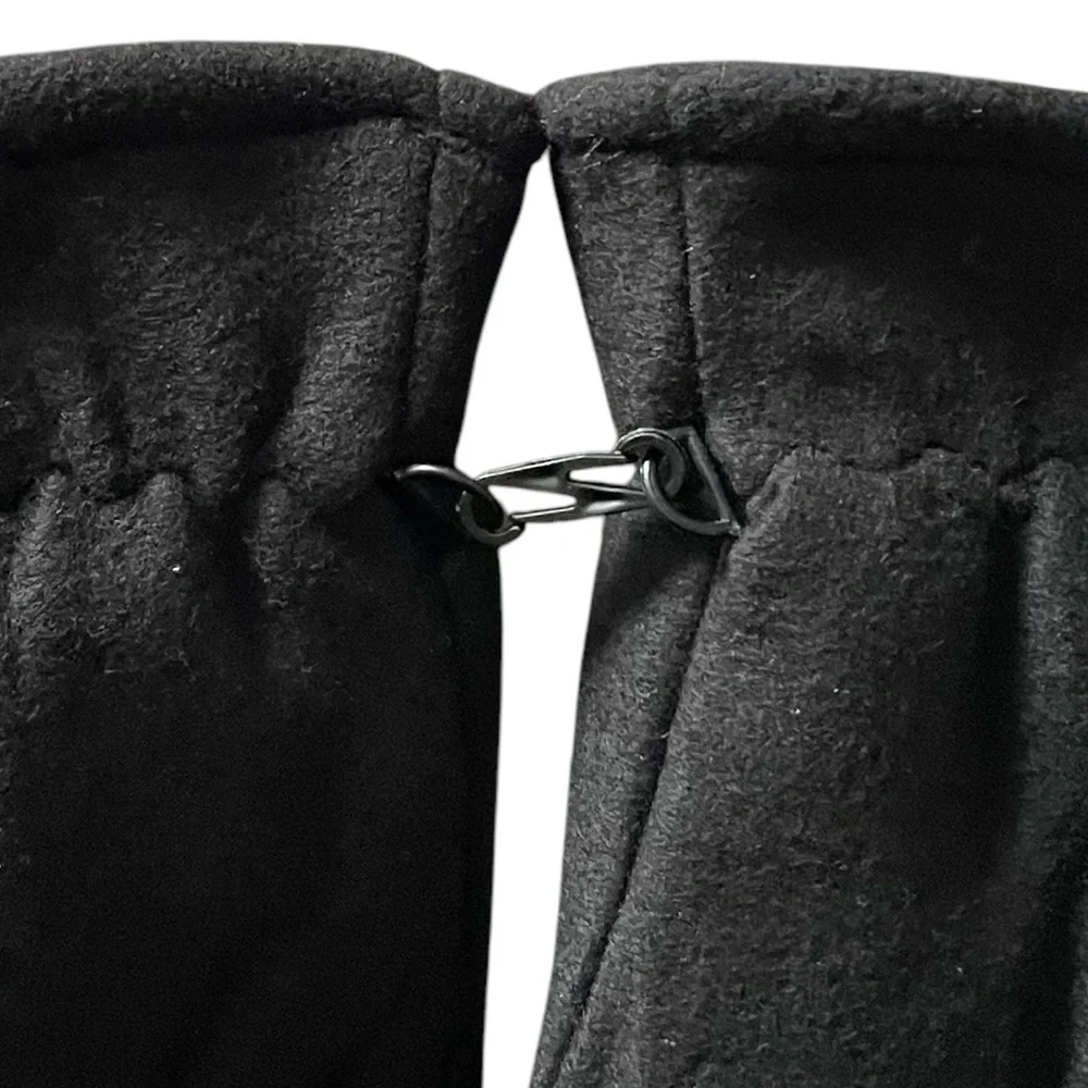 Women’s Fleece Winter Gloves Lined Black Embroidered White Dreamcatcher Motif